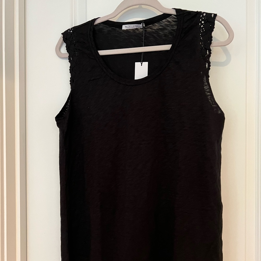 Michael Star Vienna Lace Tank one size black